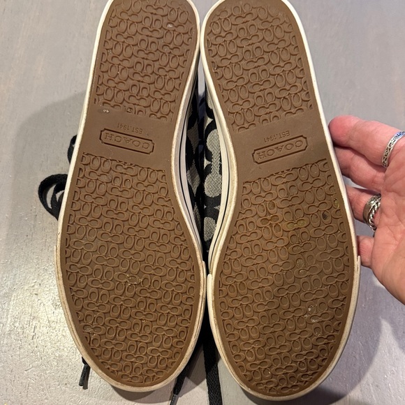 Coach Black and White High-Top Sneakers - Picture 7 of 8